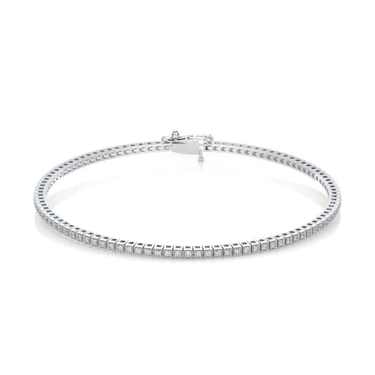 2.0 CTW Round Cut Moissanite Silver Tennis Bracelet