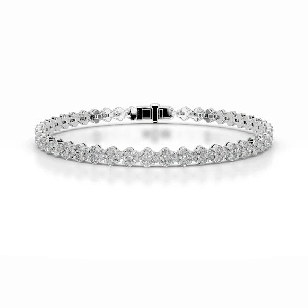 5.0 CTW Round Cut Moissanite Silver Tennis Bracelet