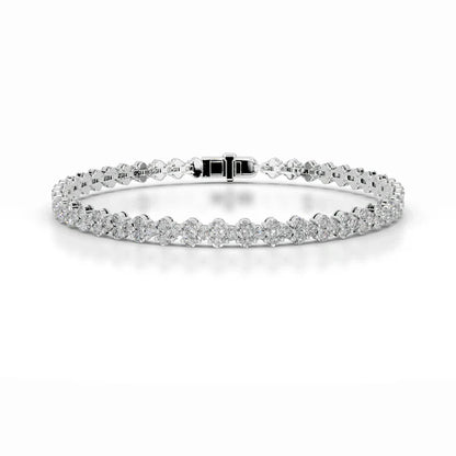 5.0 CTW Round Cut Moissanite Silver Tennis Bracelet