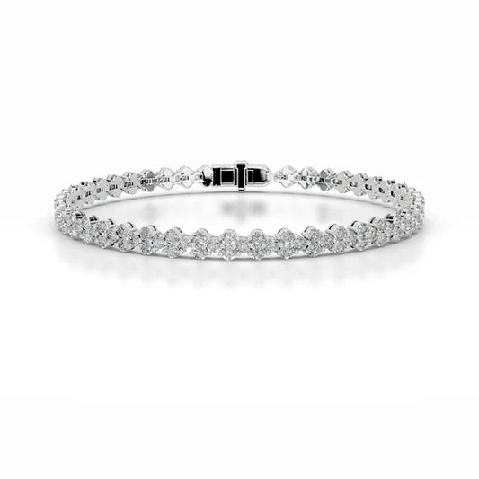 7.0 CTW Round Cut Moissanite Silver Tennis Bracelet