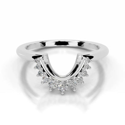 0.12 CTW Round Cut Moissanite Silver Wedding Band