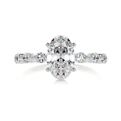 1.2 Ct Oval Cut Moissanite Silver Engagement Ring