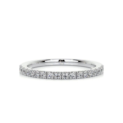0.3 CTW Round Cut Moissanite Silver Half Eternity Set Wedding Band