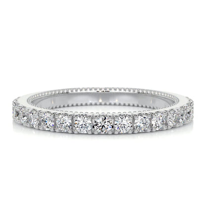 0.5 CTW Round Cut Moissanite Silver Half Eternity Set Wedding Band