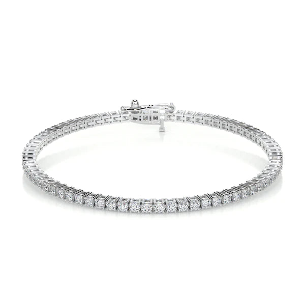 2.8 CTW Round Cut Moissanite Silver Tennis Bracelet