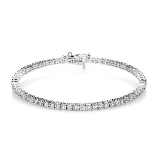 2.8 CTW Round Cut Moissanite Silver Tennis Bracelet