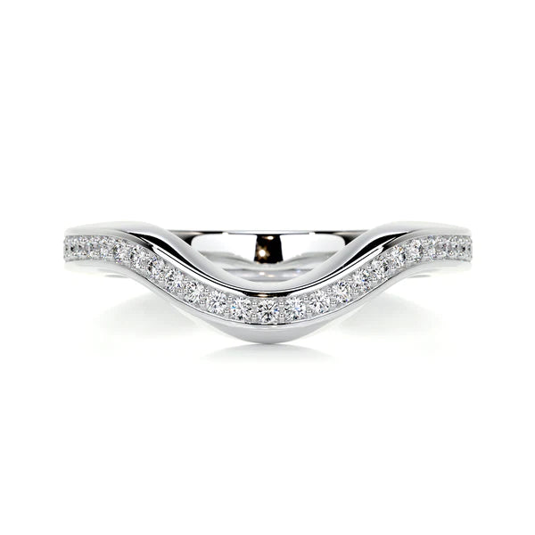 0.3 CTW Round Cut Moissanite Silver Channel Set Wedding Band