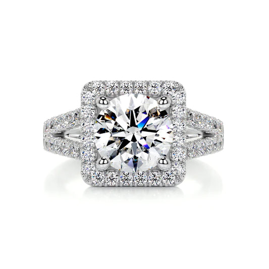 2.0 Ct Round Cut Moissanite Silver Eternity Set Engagement Ring