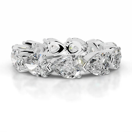 4.55 CTW Round Cut Moissanite Silver Wedding Band