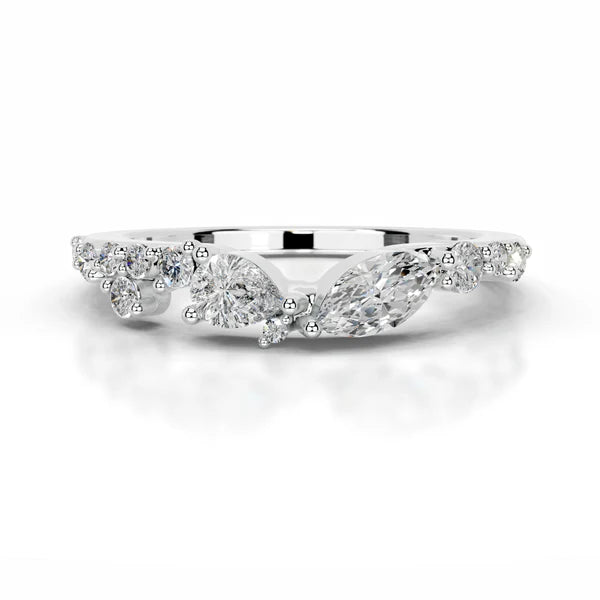 0.5 CTW Moissanite Silver Wedding Band