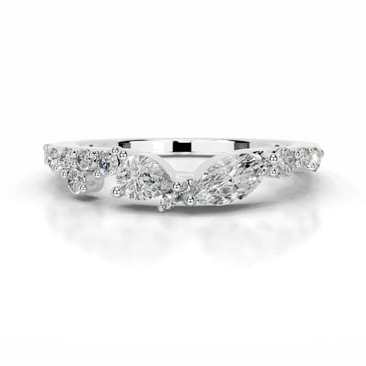 0.5 CTW Moissanite Silver Wedding Band