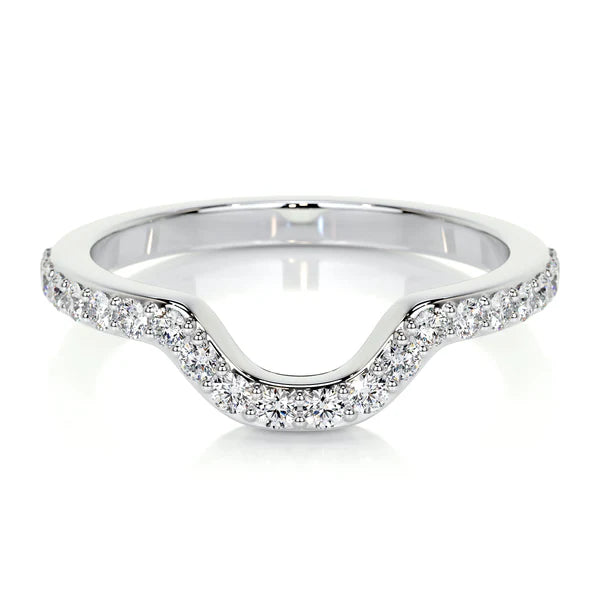 0.25 CTW Round Cut Moissanite Silver Wedding Band