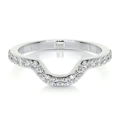 0.25 CTW Round Cut Moissanite Silver Wedding Band