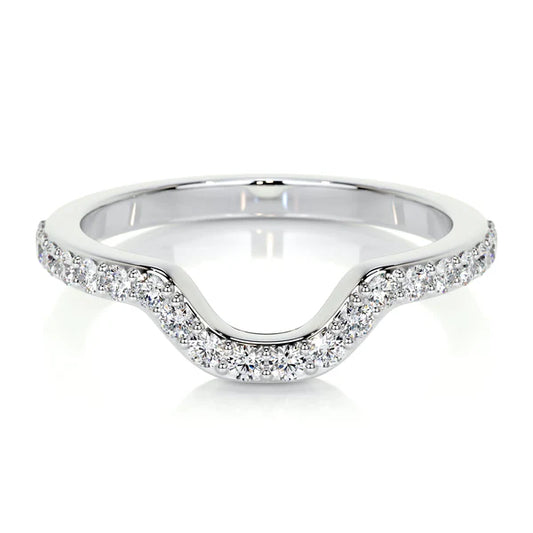 0.25 CTW Round Cut Moissanite Silver Wedding Band