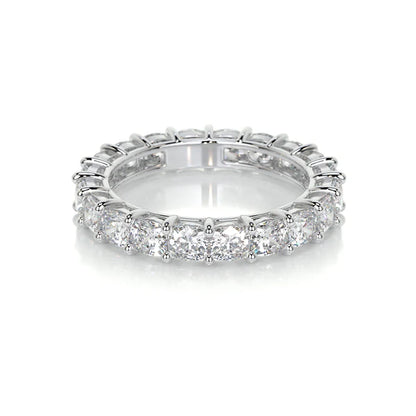 3.0 CTW Cushion Cut Moissanite Silver Full Eternity Set Wedding Band