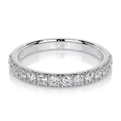 0.31 CTW Round Cut Moissanite Silver Half Eternity Wedding Band
