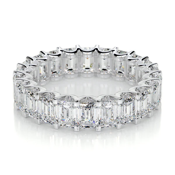 3.49 CTW Round Cut Moissanite Silver Half Eternity Set Wedding Band