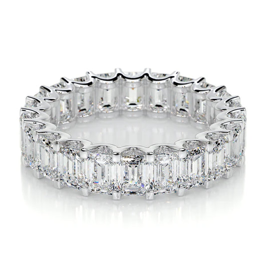3.49 CTW Round Cut Moissanite Silver Half Eternity Set Wedding Band