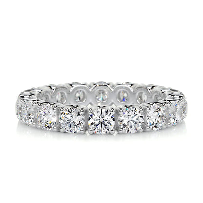 2.4 CTW Round Cut Moissanite Silver Full Eternity Set Wedding Band