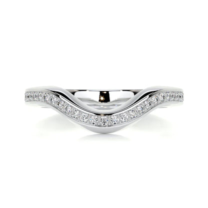 0.39 CTW Round Cut Moissanite Silver Half Eternity Set Wedding Band