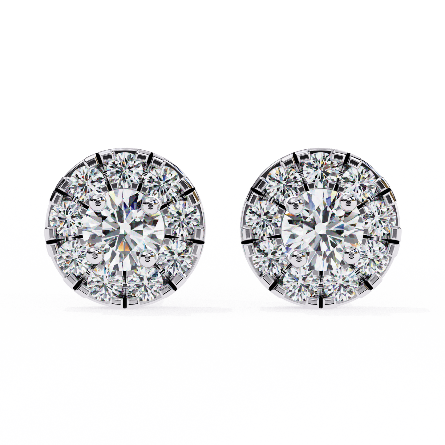 0.58 CTW Round Cut Lab Grown Diamond Gold For Each Earring