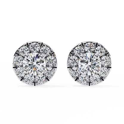 0.58 CTW Round Cut Lab Grown Diamond Gold For Each Earring