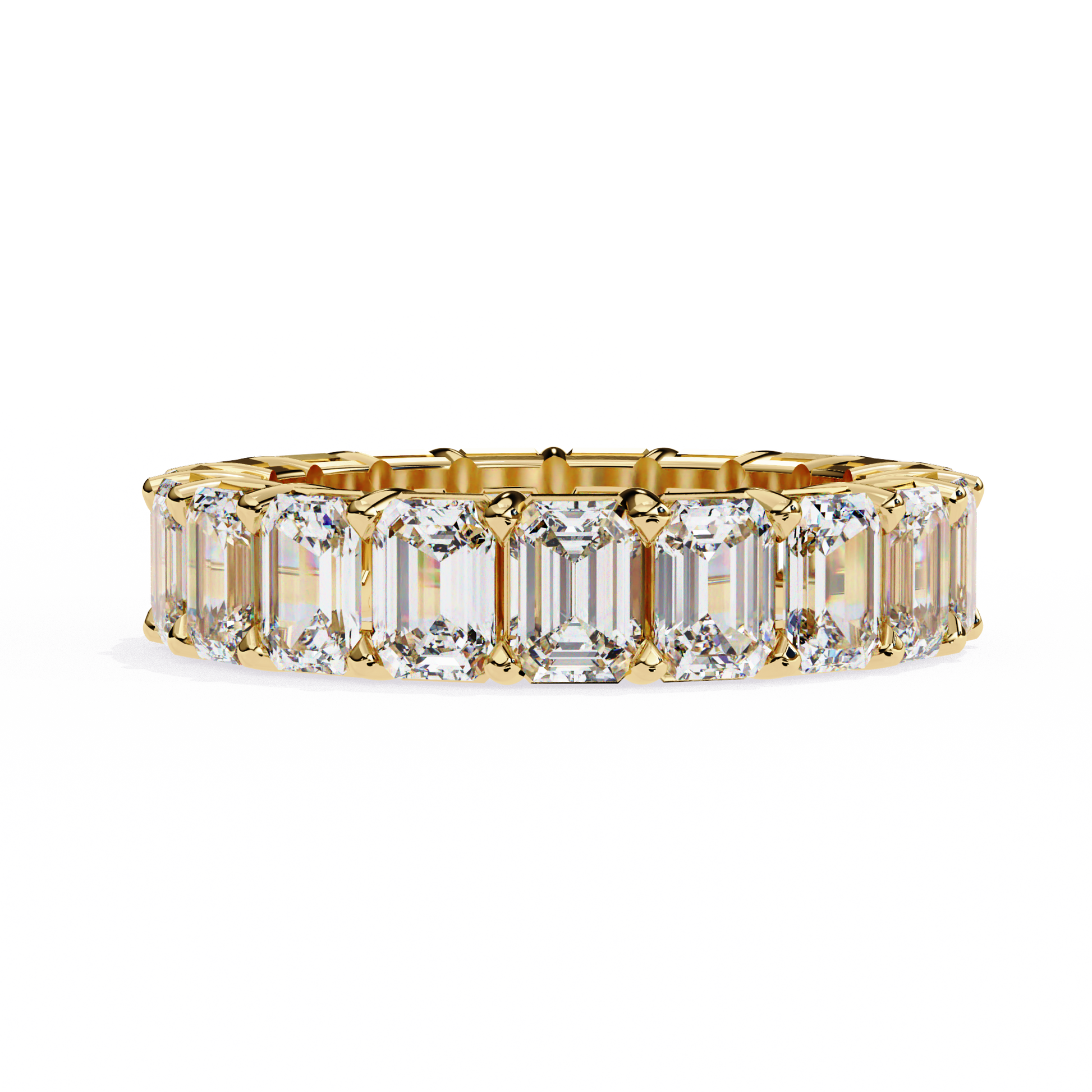 4.88 TCW Emerald Cut EF/VS Lab Grown Diamond Full Eternity Wedding Band