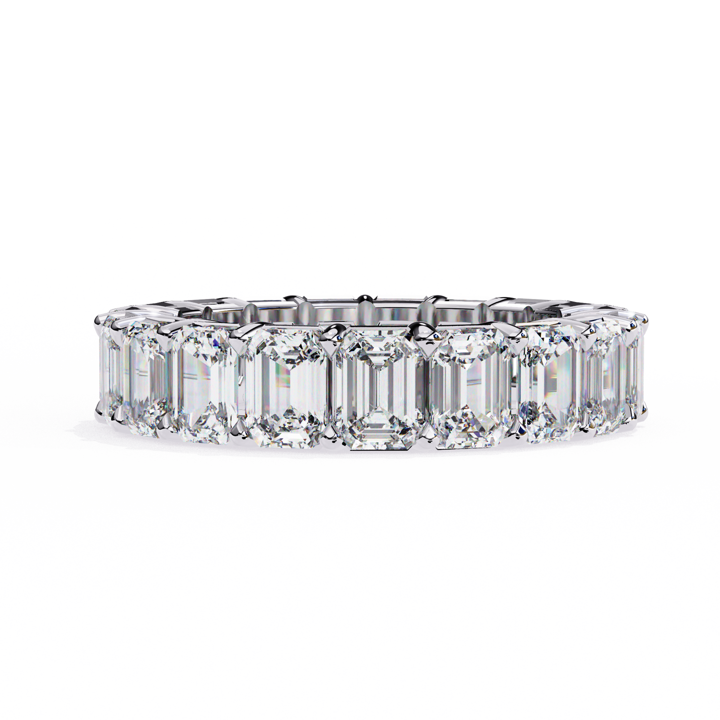 4.88 TCW Emerald Cut EF/VS Lab Grown Diamond Full Eternity Wedding Band