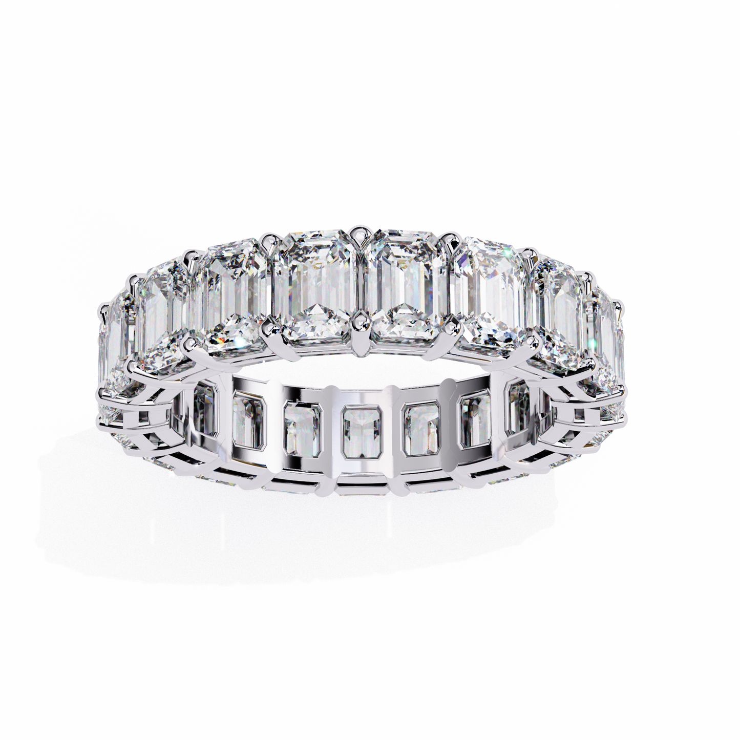 4.88 TCW Emerald Cut EF/VS Lab Grown Diamond Full Eternity Wedding Band