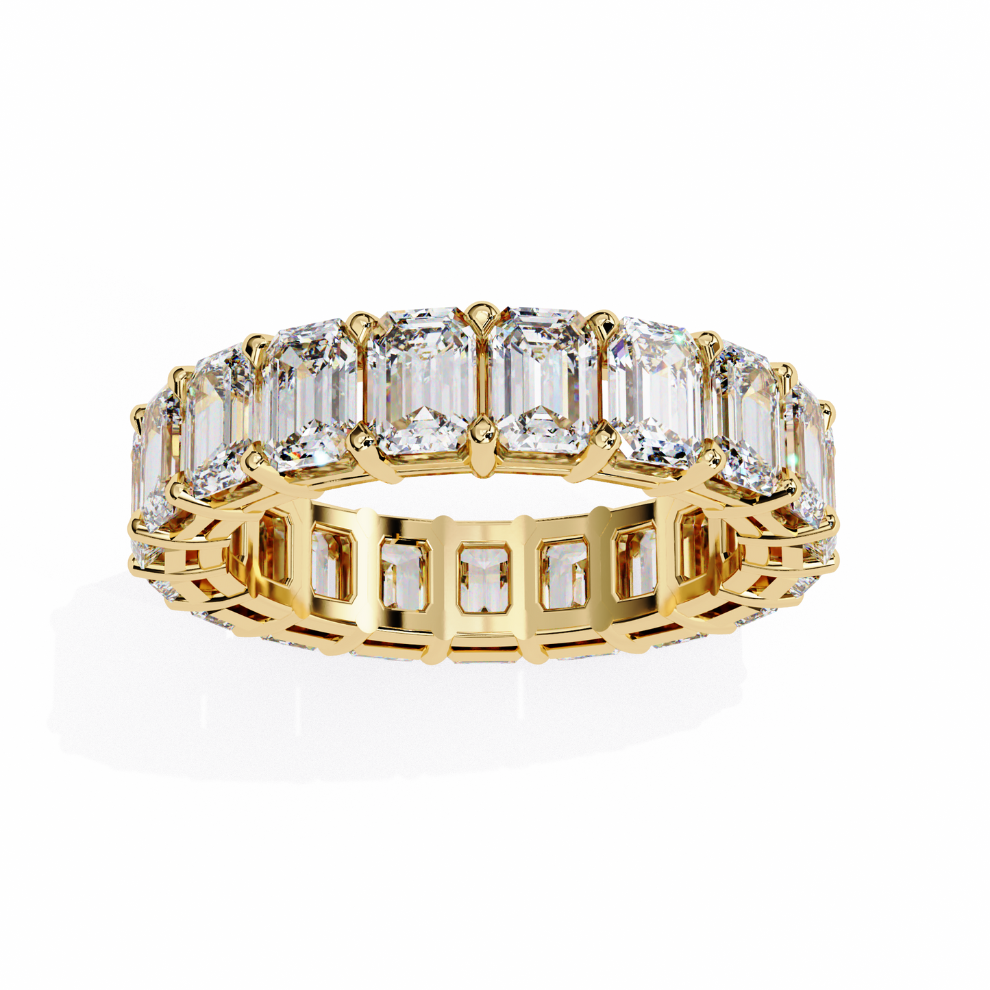 4.88 TCW Emerald Cut EF/VS Lab Grown Diamond Full Eternity Wedding Band