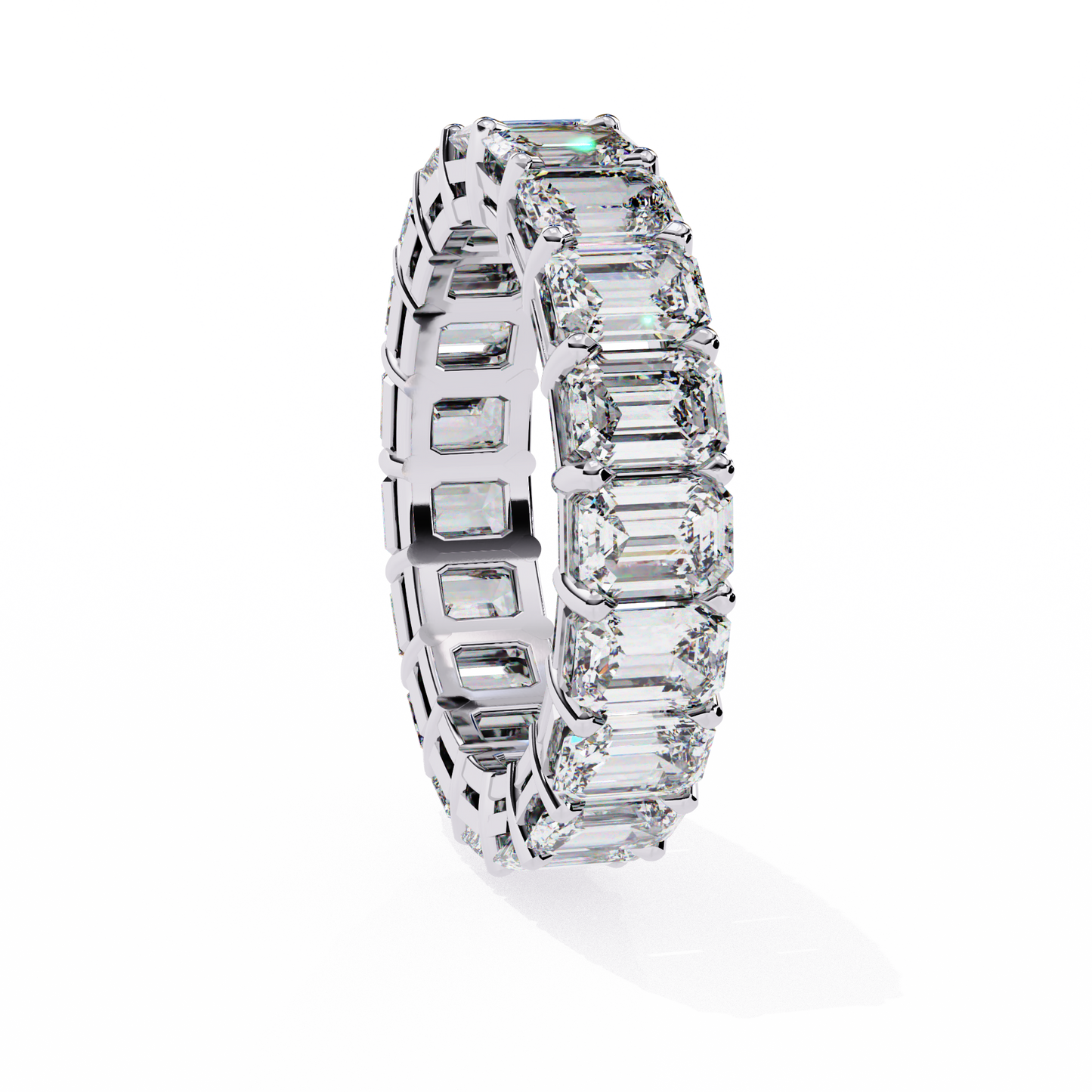 4.88 TCW Emerald Cut EF/VS Lab Grown Diamond Full Eternity Wedding Band