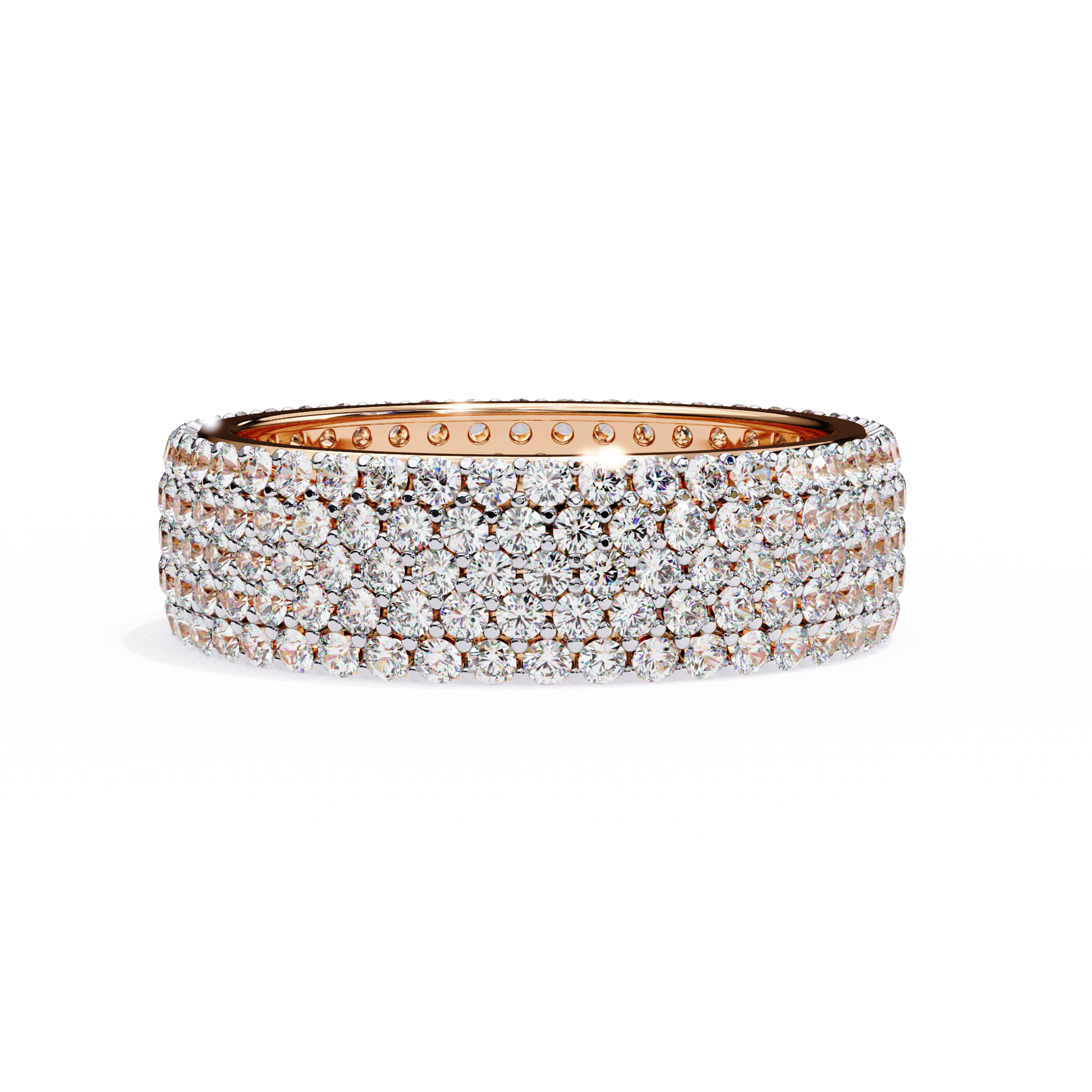 2.20 CTW Round Cut Lab Grown Diamond Rose Gold Wedding Band