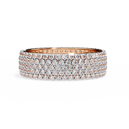 2.20 CTW Round Cut Lab Grown Diamond Rose Gold Wedding Band