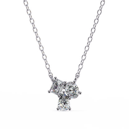 Three Stone Lab Grown Diamond Gold Pendant