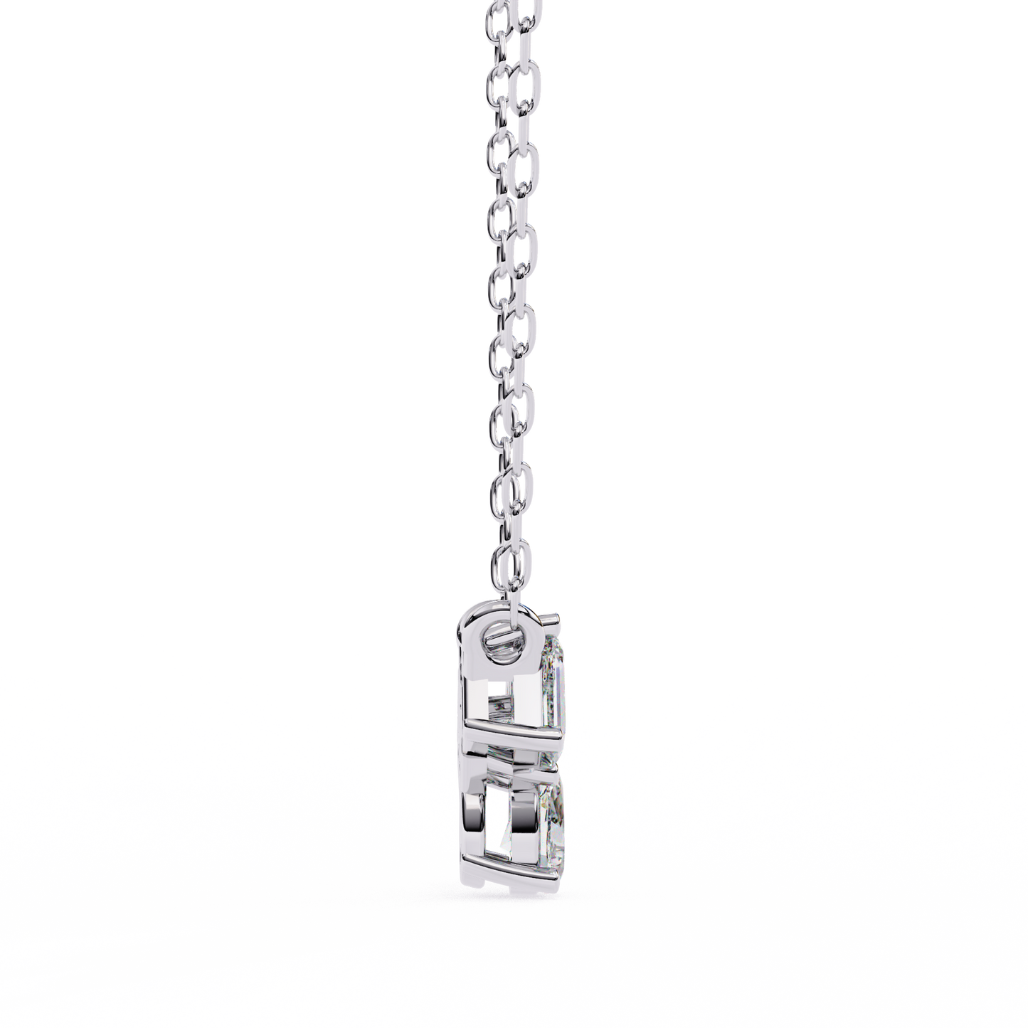 Three Stone Lab Grown Diamond Gold Pendant