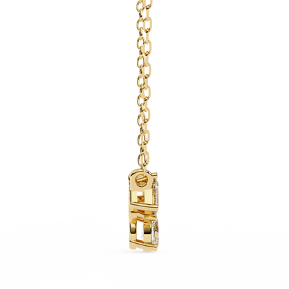 Three Stone Lab Grown Diamond Gold Pendant