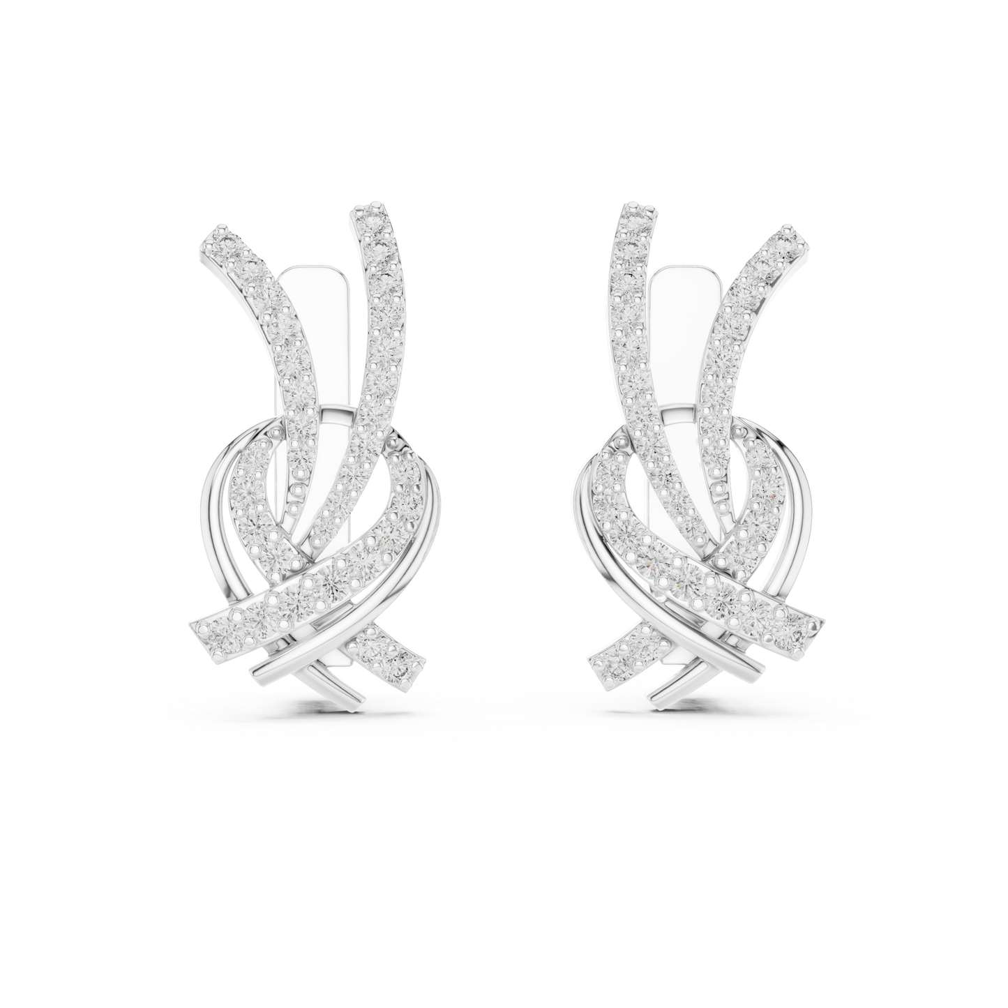 Round Lab Grown Diamond Knot Earrings in Rose Gold