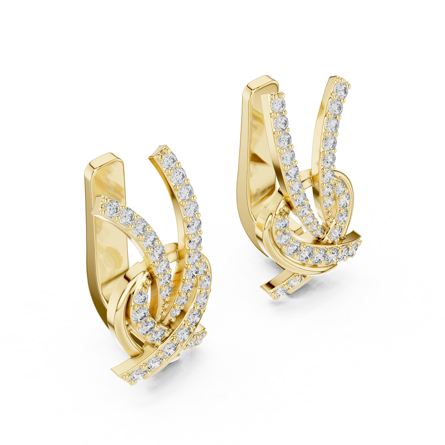 Round Lab Grown Diamond Knot Earrings in Rose Gold
