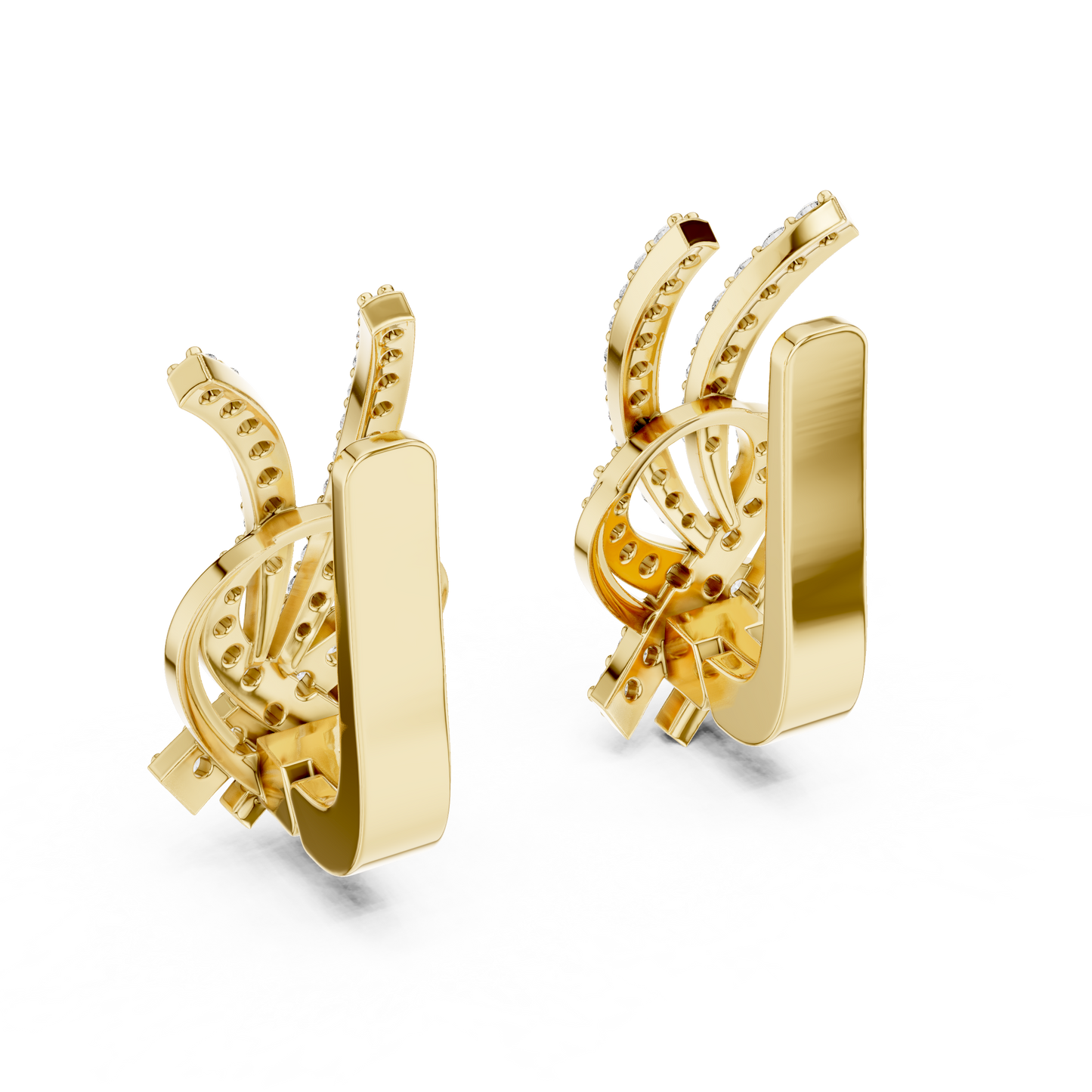 Round Lab Grown Diamond Knot Earrings in Rose Gold