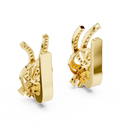 Round Lab Grown Diamond Knot Earrings in Rose Gold