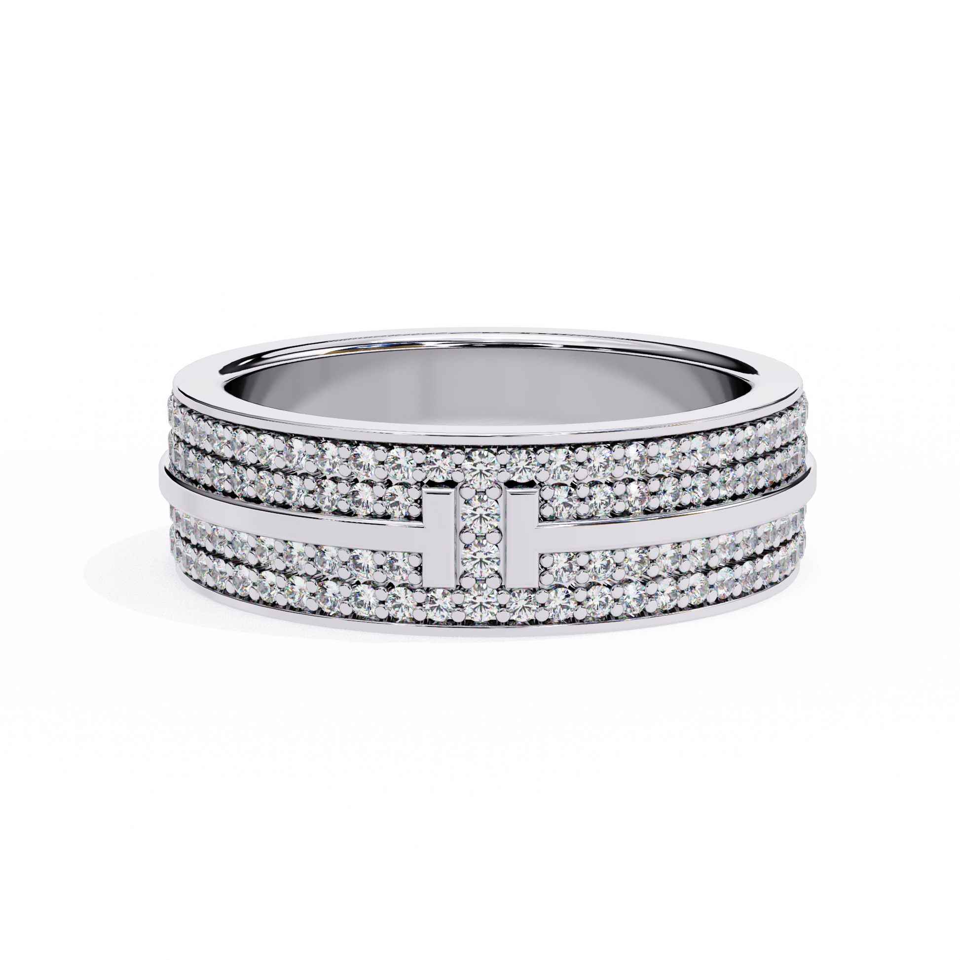 1.66 CTW Round Cut Lab Grown Diamond White Gold Wedding Band