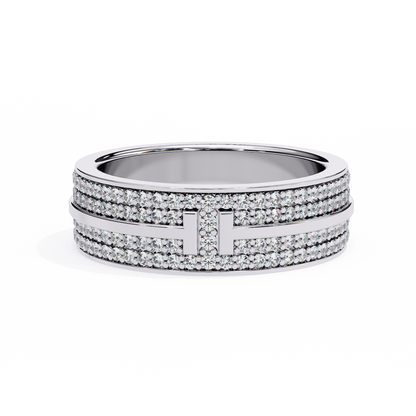 1.66 CTW Round Cut Lab Grown Diamond White Gold Wedding Band