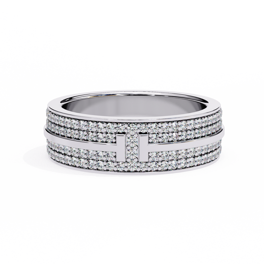 1.66 CTW Round Cut Lab Grown Diamond White Gold Wedding Band