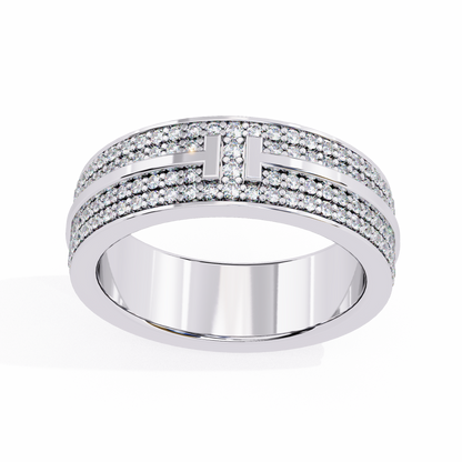 1.66 CTW Round Cut Lab Grown Diamond White Gold Wedding Band