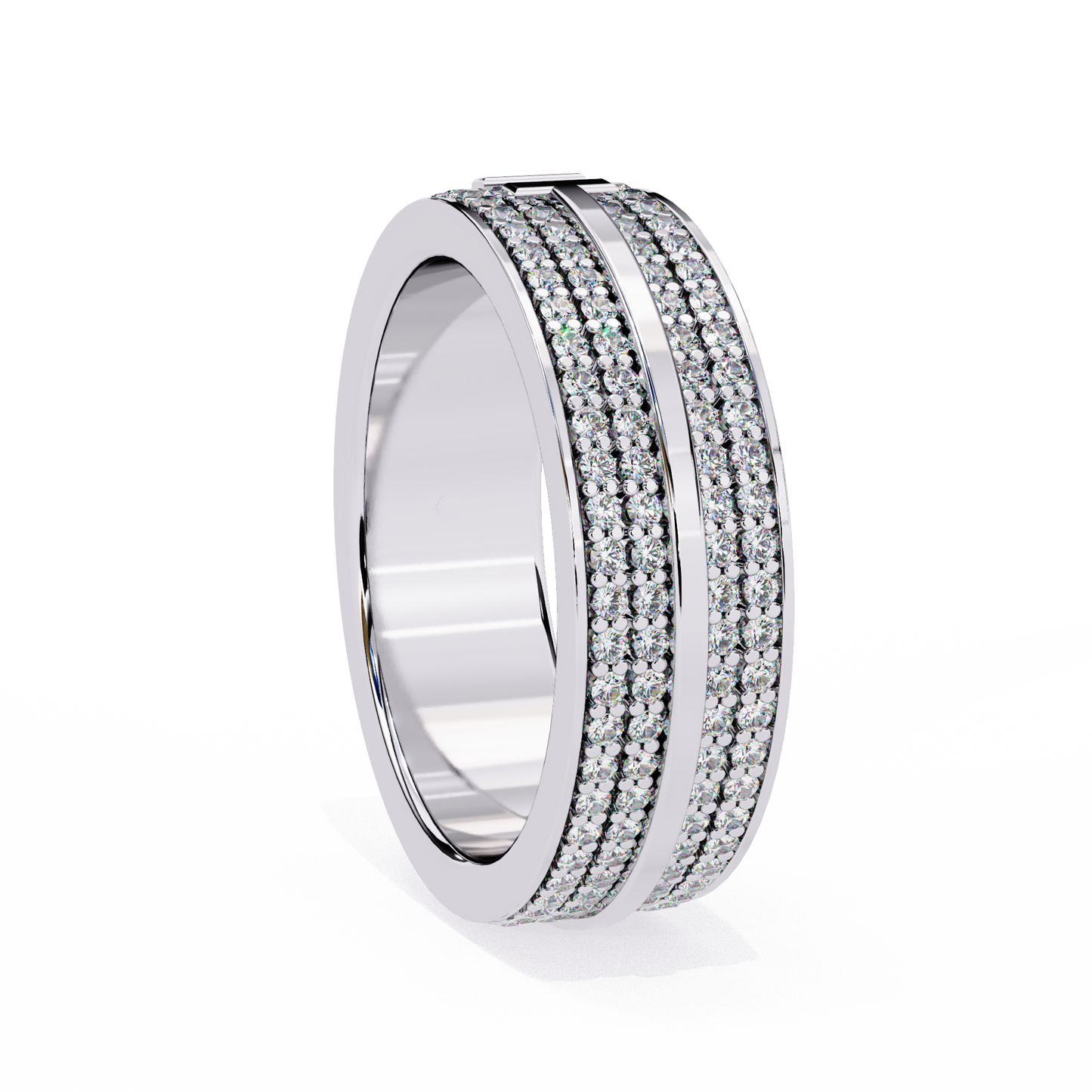 1.66 CTW Round Cut Lab Grown Diamond White Gold Wedding Band