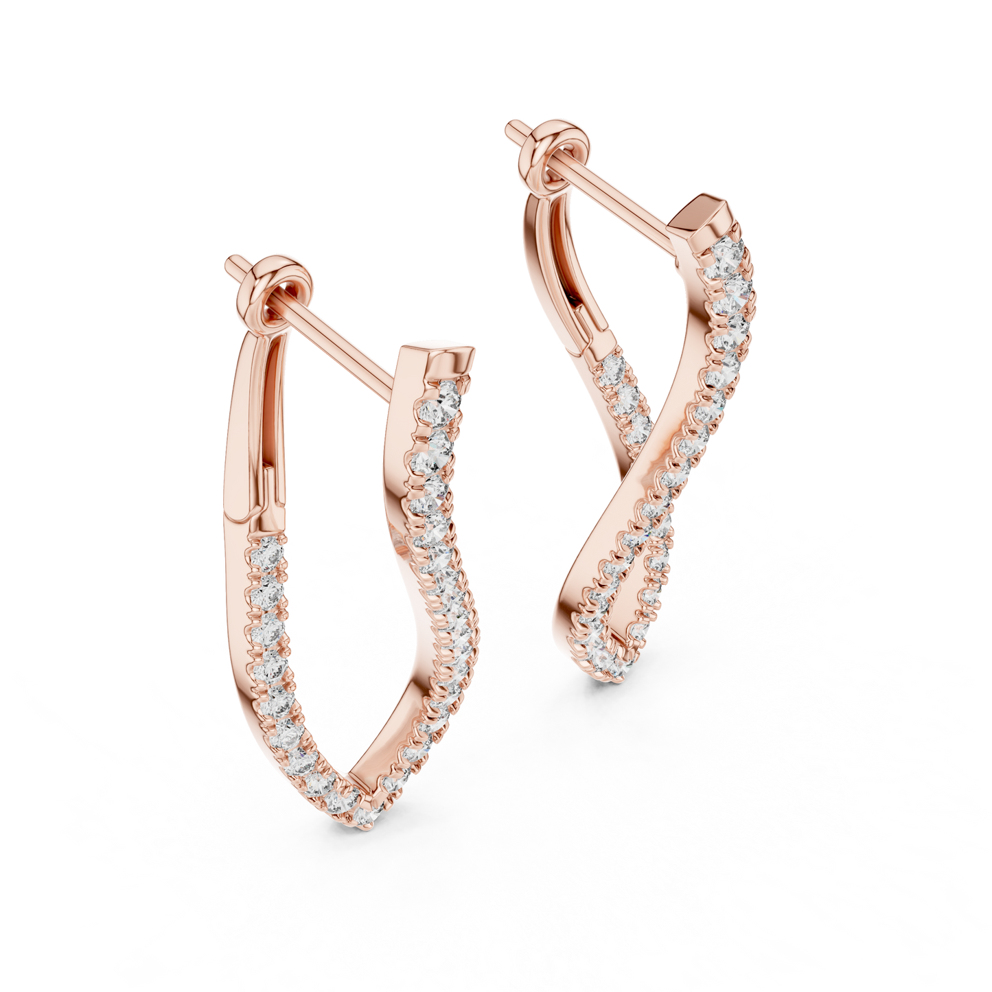 Lab Grown Diamond Twist Teardrop Earrings in 14k Yellow Gold