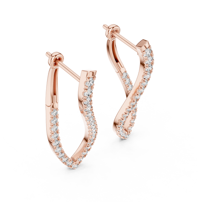 Lab Grown Diamond Twist Teardrop Earrings in 14k Yellow Gold