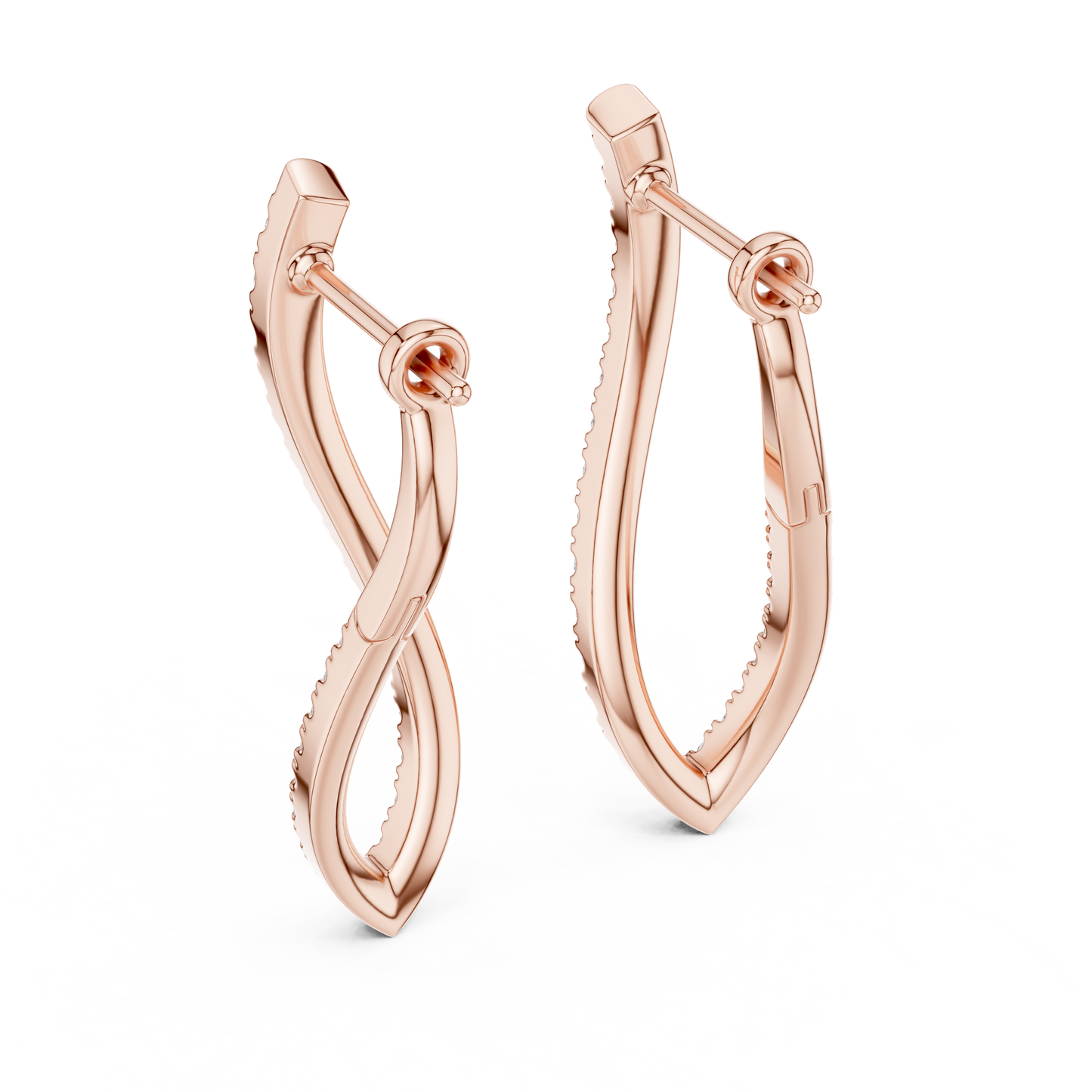 Lab Grown Diamond Twist Teardrop Earrings in 14k Yellow Gold