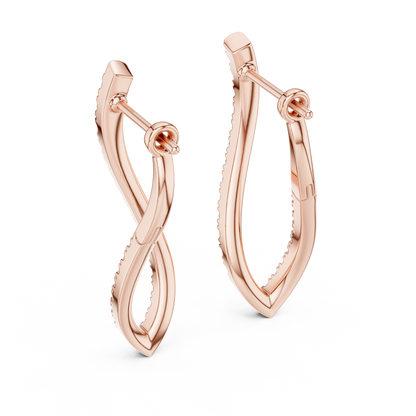 Lab Grown Diamond Twist Teardrop Earrings in 14k Yellow Gold