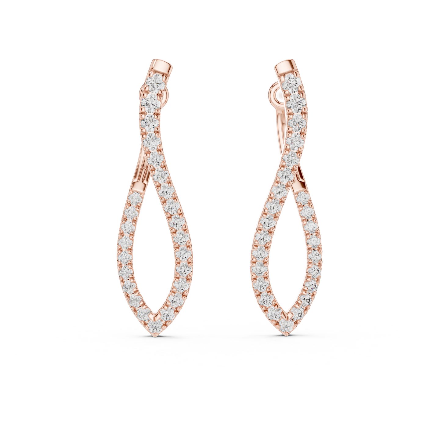 Lab Grown Diamond Twist Teardrop Earrings in 14k Yellow Gold
